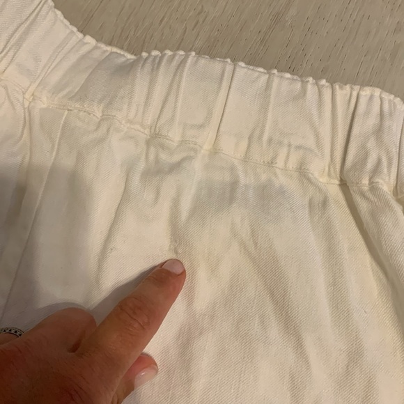 Jarbo‎ easy crop size 32 white elastic waist pockets pull on summer linen blend - Picture 13 of 14